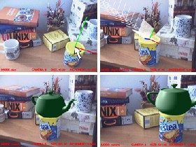 Inserting synthetic teapot in augmented reality