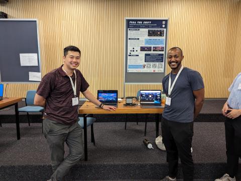SPIN students Tommy and Bereket Demoing at World Haptics 2023