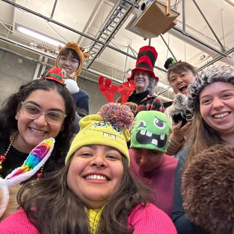 SPIN students celebrating the holiday with our robots!