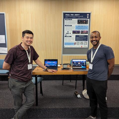 SPIN students Tommy and Bereket Demoing at World Haptics 2023
