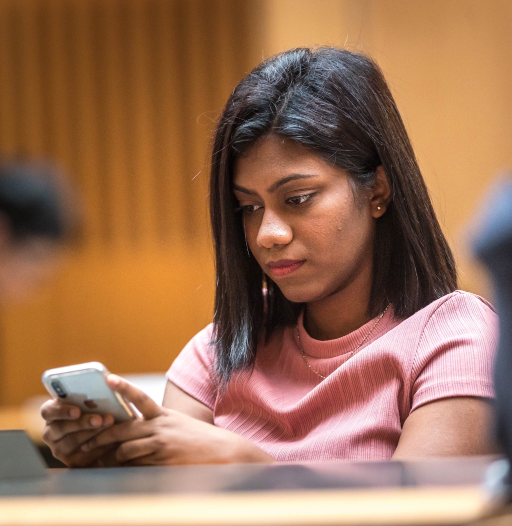 Girl on smartphone