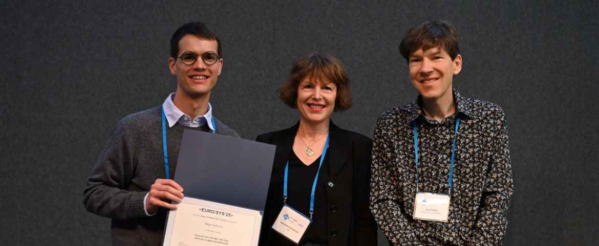 Hugo Lefeuvre (left), Anne-Marie Kermarrec (middle), Pascal Felber (right)