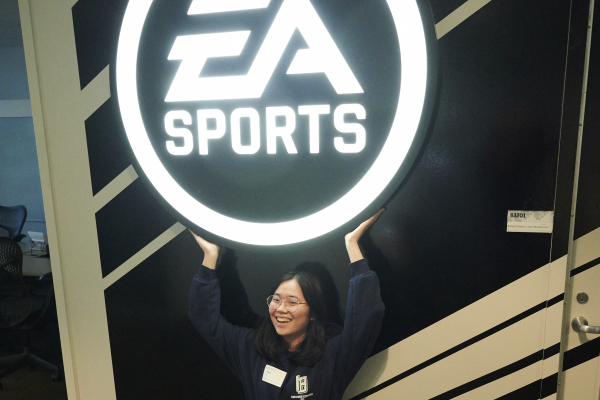 EA logo and CS student