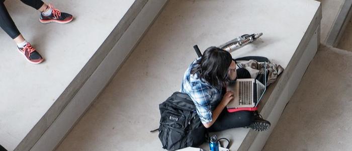 Girl studying at Nest Girl studying at Nest