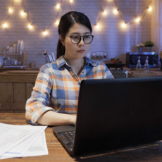 Woman working on computer