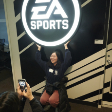 EA logo and CS student