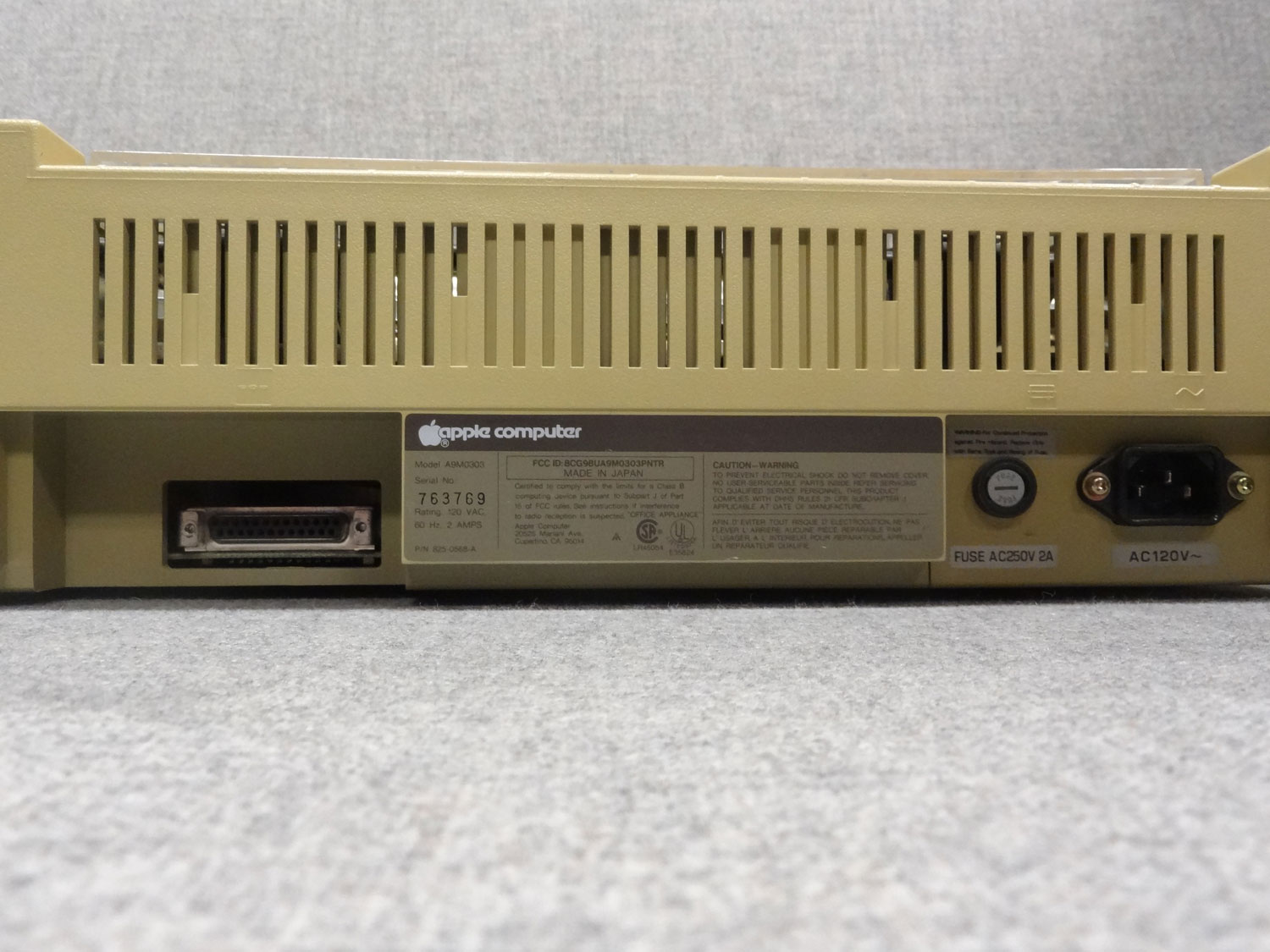 Back view of the ImageWriter I.