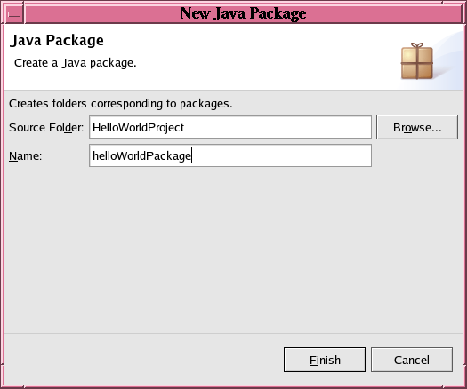 New Package Wizard