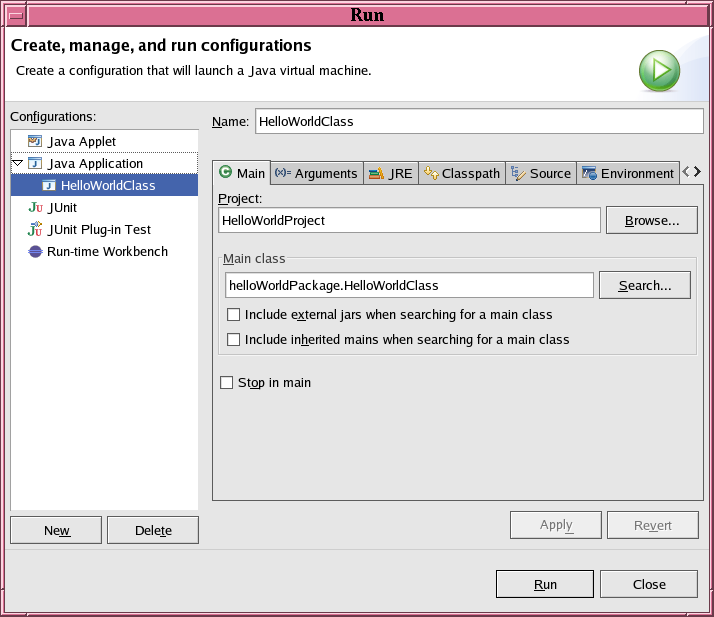 Run Configuration