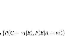 $\{ P(C=v_1|B),P(B|A=v_2)\} $