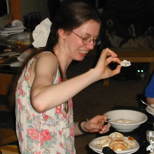 Rachel inspects the exposed ring bag